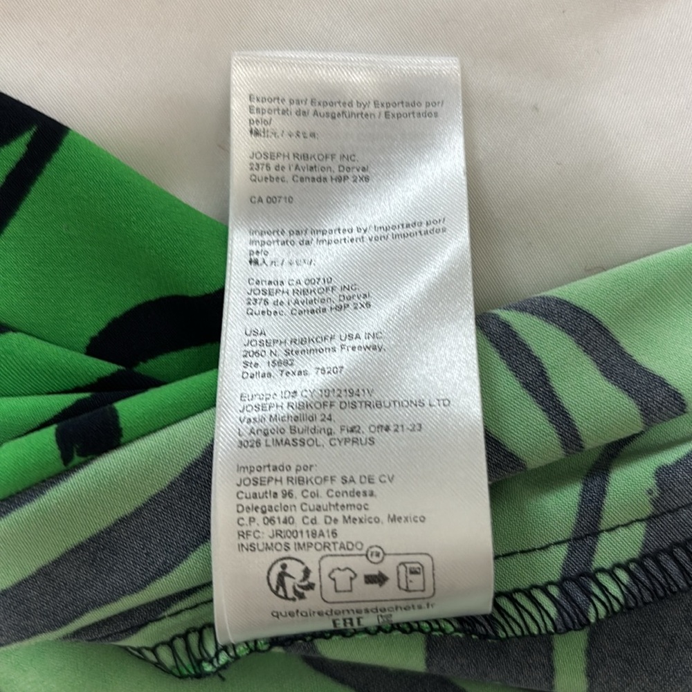 Joseph Ribkoff Floral Wrap Dress US 10 UK 12 Green Navy Midi Slit Vacation Soft - Picture 14 of 15